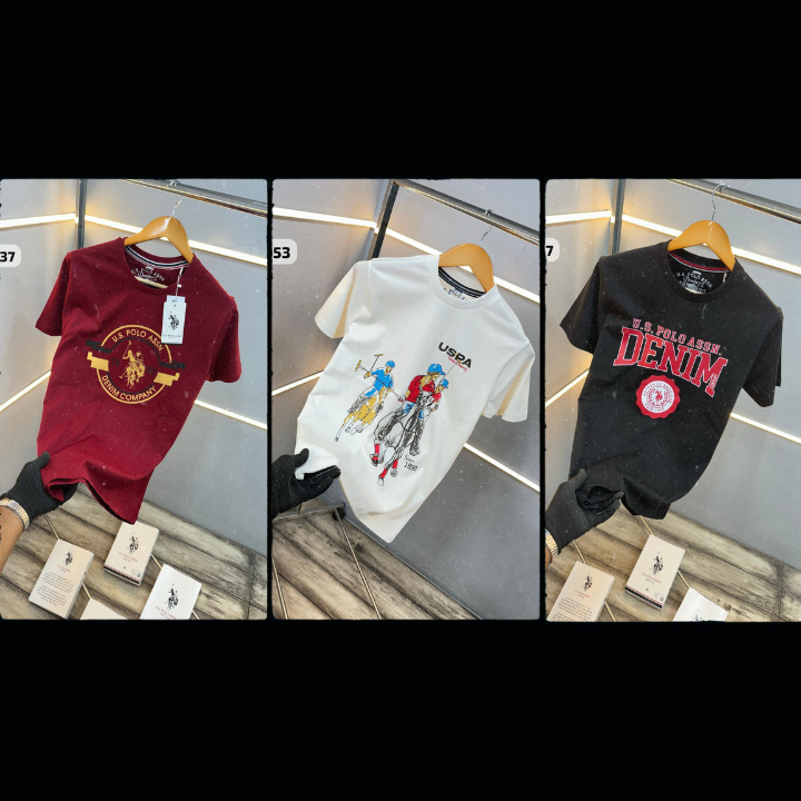 US Polo Combos set of 3 Round Neck T-Shirts
