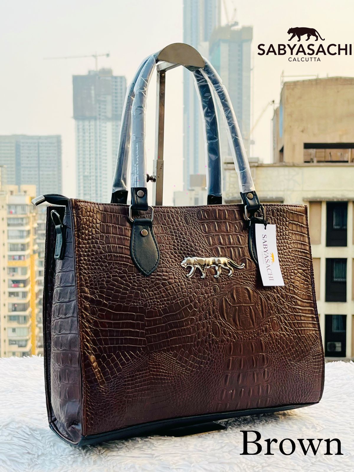 Sabyasachi Crocodile Leather Tote Bag