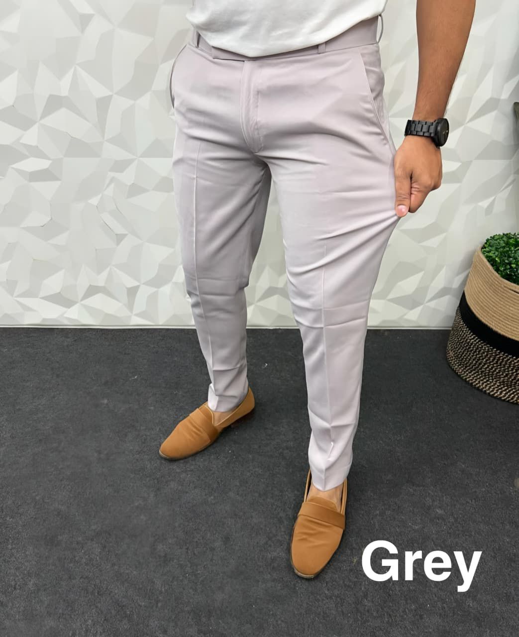 Blackberry Cotton Lycra Trousers