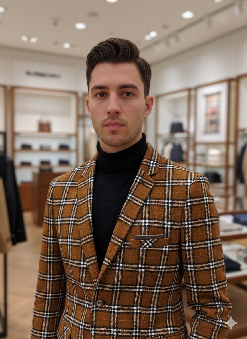 BURBERRY IMPORTED TWEED FABRIC WOOL BLAZERS