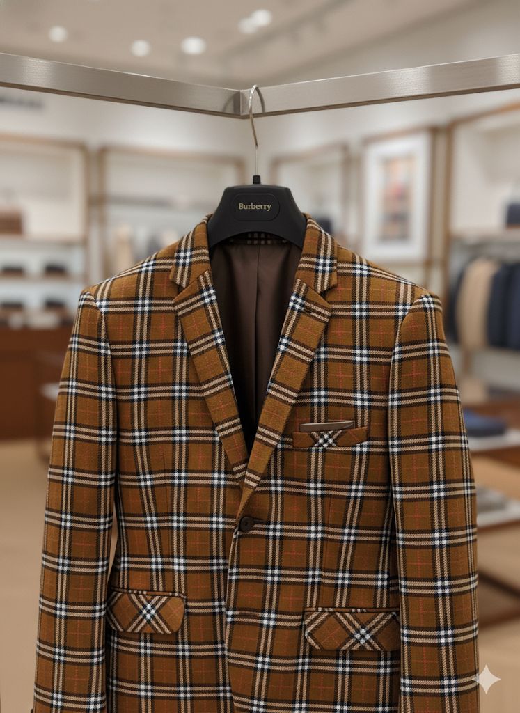 BURBERRY IMPORTED TWEED FABRIC WOOL BLAZERS